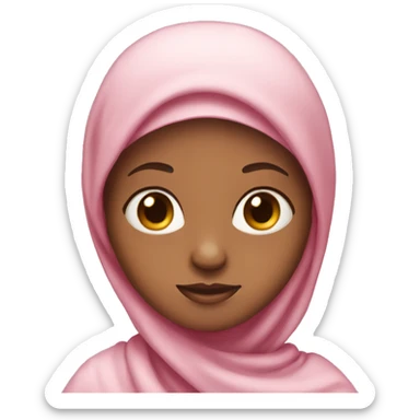 Girl with light pink head scarf  sticker