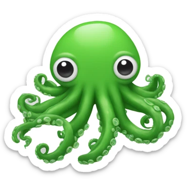 un pulpo verde con granos sticker