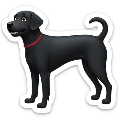 Dark dog in the street sticker
