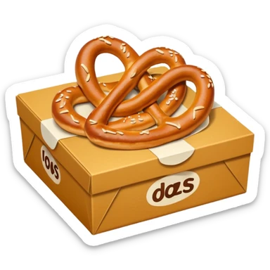 Pretzel on food paper box sticker