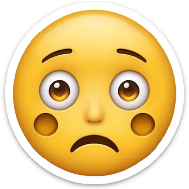 Simple Round Yellow Worried Concerned Scared Face Emoji Expression  sticker