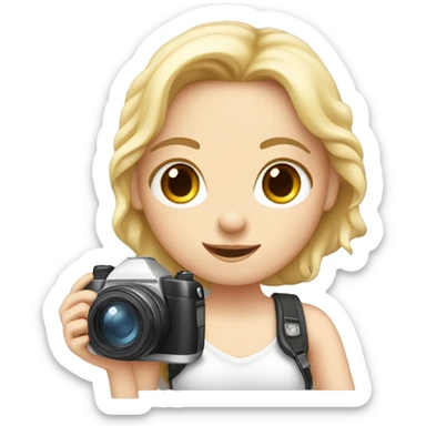 cute white girl with camera in her hands sticker