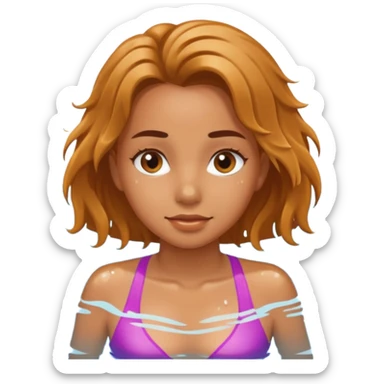 Girl in a swimming pool sticker