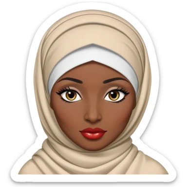 Nigerian, pretty lips, nigerian clothes, very dark skin, hijab, jewelry pretty bratz baddie, black eyeliner sticker