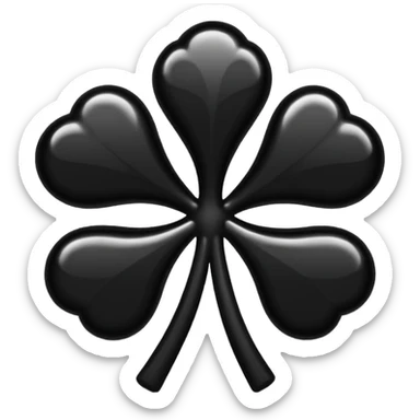 Trébol  color negro con cinco hojas  sticker