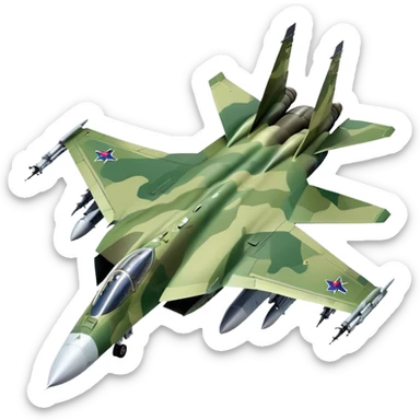 SU-35 Jet - Sukhoi (Model Year: 2020) (Iconic colour: Camouflage green) sticker