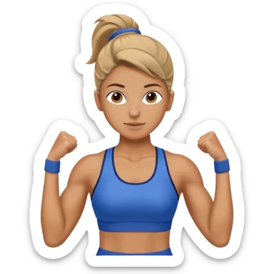 fitness trainer wearing blue sticker