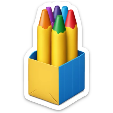 Yellow Crayon Box with 6 Crayons Inside sticker