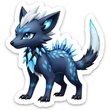 Elemental cool badass edgy realistic feral Genet-Absol-Kyurem-Zeraora-Primagen-fusion-creature  sticker