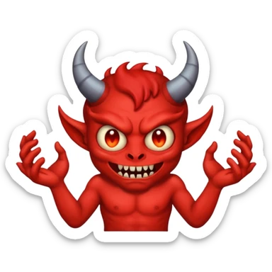 A demon with 2 hands 1 is holding 9 and the other 1 is holding 11 sticker