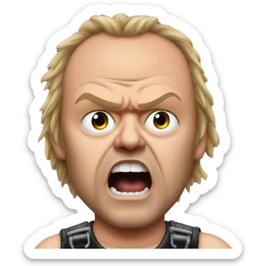 lars ulrich extremely angry fuming with anger going to explode angry sticker