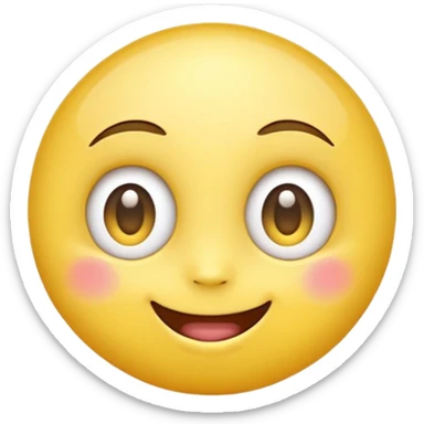 "A super happy, hope-filled emoji with a bright yellow round face, big sparkling eyes full of excitement, eyes slightly watery with joy, wide cheerful smile, glowing soft light around the face, extremely cute and expressive, high-resolution, vibrant and glossy style." sticker
