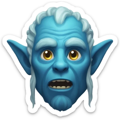 surprised stunned, firbolg spectral giant blue sticker