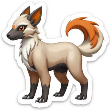 Shiny Brown Orange Bronze Black Grey White Beige Linoone-Absol-Trico-Hybrid (Full body) sticker