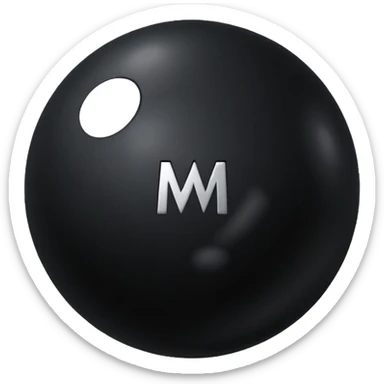 Black Ball with MB written on it sticker