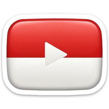 YouTube logo, minimal red and white play icon sticker