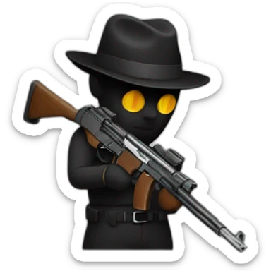 noir avec un fusil sticker