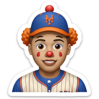 Juan Soto as a clown in Mets jersey sticker