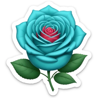 Una rosa de color turquesa sticker