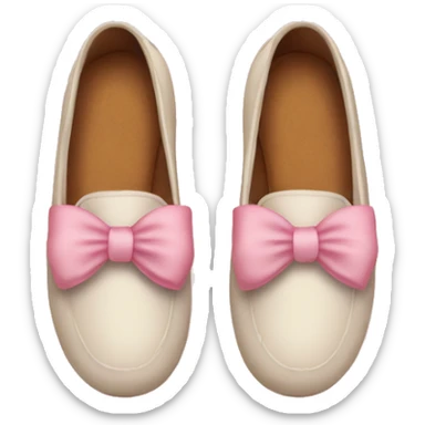 Loafers with a soft pink bow sticker
