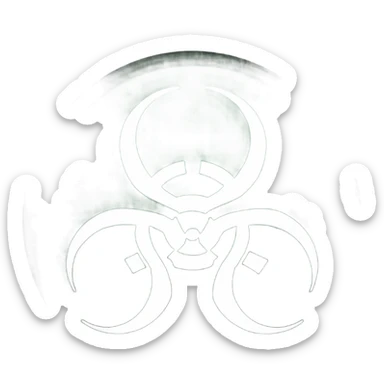 Biohazard logo on dark circle sticker