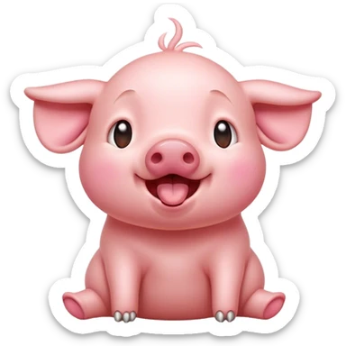 Cinematic Cute Yawning Piglet Portrait Emoji, Head tilted slightly with a dramatic, wide-open yawn, showcasing a soft, delicate rosy-pink hide with tiny droopy ears, round beady eyes barely open in drowsy contentment, Simplified yet irresistibly adorable features, highly detailed, glowing with a soft, cozy glow, high shine, relaxed yet expressive, stylized with a touch of playful whimsy, bright and endearing, soft glowing outline, capturing the essence of a sleepy yet affectionate piglet, so drowsy it feels like it could stretch out of the screen and curl up for a nap! sticker