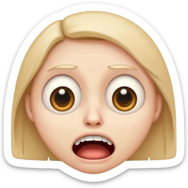 emoji representing fear, expressive face, wide eyes, trembling mouth sticker