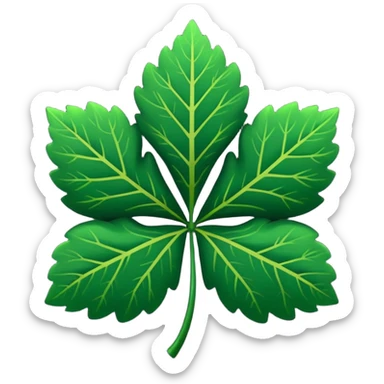 Trébol  color negro con cinco hojas  sticker