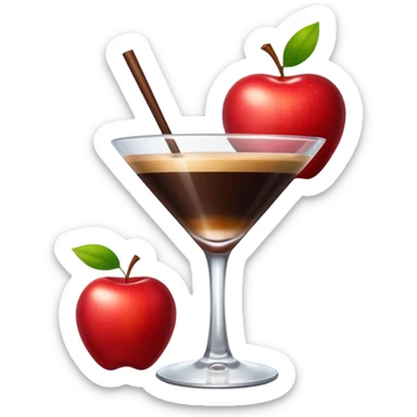 The apple heart eye emoji except the emoji has espresso martinis for eyes sticker