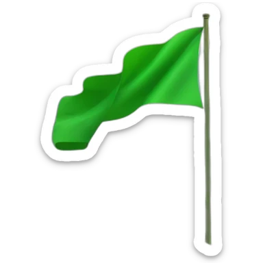 A green flag in the middle of the mountain sticker
