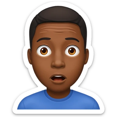 black man, surprised sticker