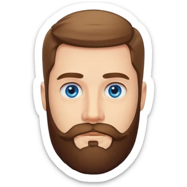 a man with beard  without mustache  sticker
