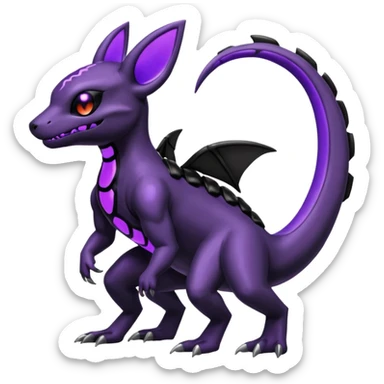 Shiny Evil Dusknoir-Salandit-Umbreon-Fakémon-hybrid-creature (full body)  sticker