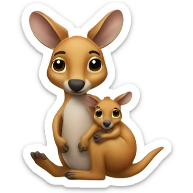 kangaroo with baby in its pouch sticker