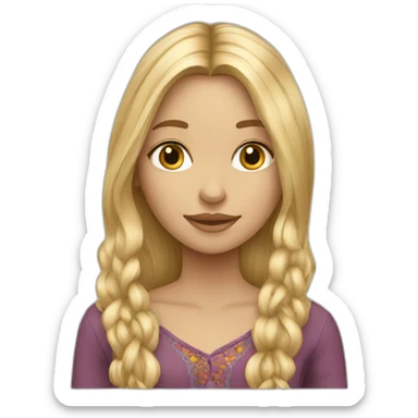 Bohemian blond long hair girl sticker