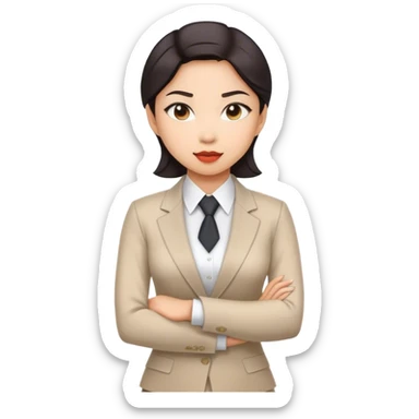 asian girl boss sticker