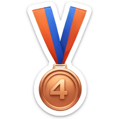 Copper 4th place medal with discord emoji style sticker
