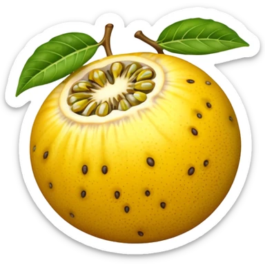 Create a yellow passion fruit emoji sticker