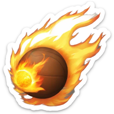 ball of fire flying by fireball sticker