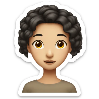 Asian girl with bee and brwon hair with abit of freckles sticker