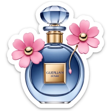 Guerlain Denim parfume flower sticker