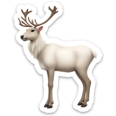 white real reindeer pink bows full body sticker