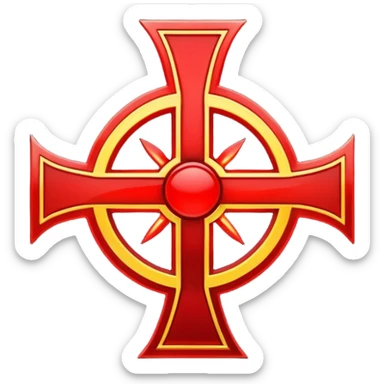 the Brand of Sacrifice symbol from Berserk, stylized with a red glow sticker