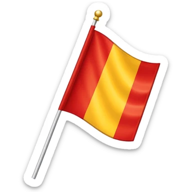 Red, white, and golden yellow vertically sequenced tricolour flag inspired by the flag of Italy sticker