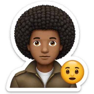 Black guy with Afro hair sticker