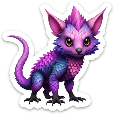 Cool Edgy Black-pink-purple-gradient badass Trico-animal-creature full body sticker