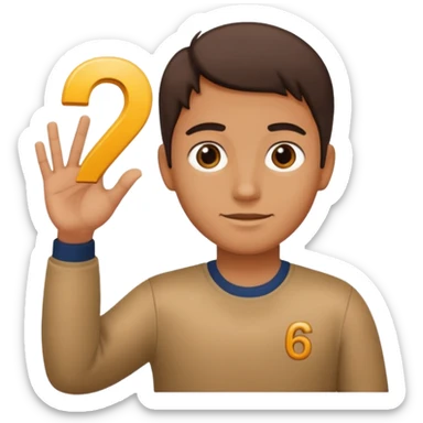 🤷🏻‍♂️ number 6 in left hand and number 7 in the right hand sticker