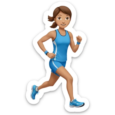 middle-aged female runner brown hair sticker