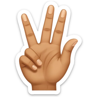 yvl hand sign with index middle and thumb finger raised and all other fingers down sticker