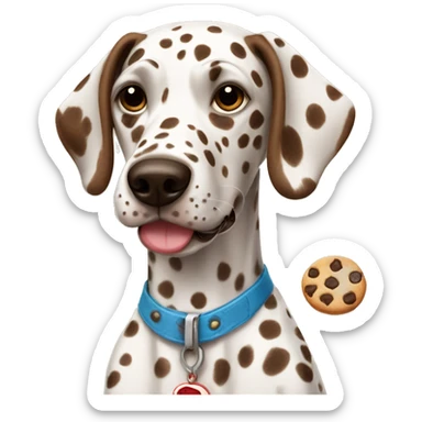 Brown Dalmatian and cookies sticker